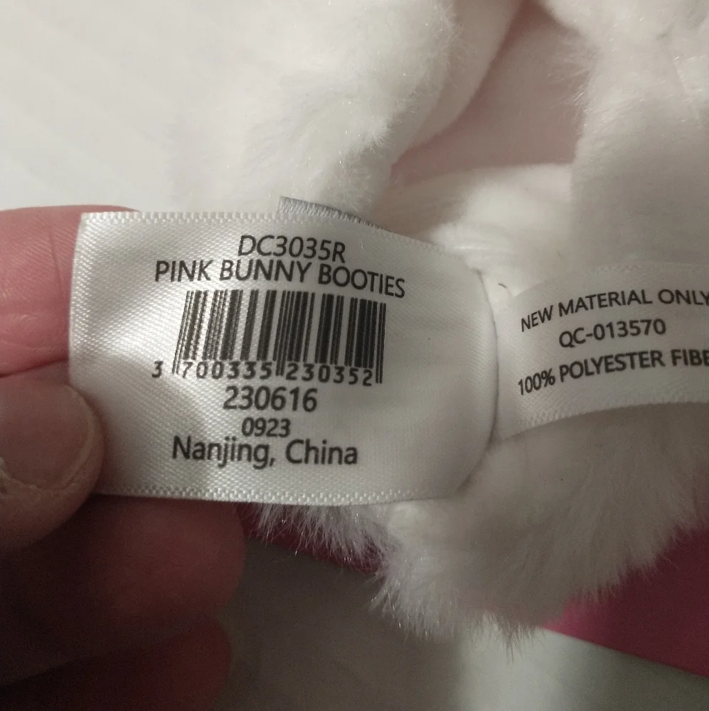 Doudou et Compagnie Paris Bunny Slippers Pink 0-6 Months Baby Girl
